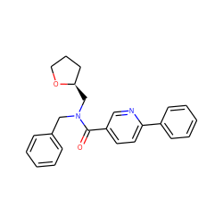 O=C(c1ccc(-c2ccccc2)nc1)N(Cc1ccccc1)C[C@@H]1CCCO1 ZINC000040935817