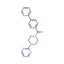 O=C(c1ccc(-c2ccccn2)cc1)N1CCN(c2ncccn2)CC1 ZINC000034805225