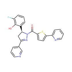 O=C(c1ccc(-c2ccccn2)s1)N1N=C(c2cccnc2)C[C@H]1c1cccc(F)c1O ZINC000071340343