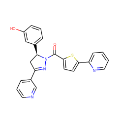 O=C(c1ccc(-c2ccccn2)s1)N1N=C(c2cccnc2)C[C@H]1c1cccc(O)c1 ZINC000071333939