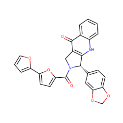 O=C(c1ccc(-c2ccco2)o1)N1Cc2c([nH]c3ccccc3c2=O)[C@@H]1c1ccc2c(c1)OCO2 ZINC000013493112