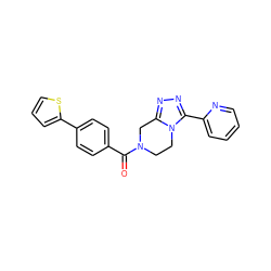 O=C(c1ccc(-c2cccs2)cc1)N1CCn2c(nnc2-c2ccccn2)C1 ZINC000165878248