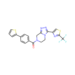 O=C(c1ccc(-c2cccs2)cc1)N1CCn2c(nnc2-c2csc(C(F)(F)F)n2)C1 ZINC000142943895