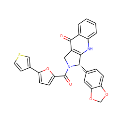 O=C(c1ccc(-c2ccsc2)o1)N1Cc2c([nH]c3ccccc3c2=O)[C@@H]1c1ccc2c(c1)OCO2 ZINC000013493114