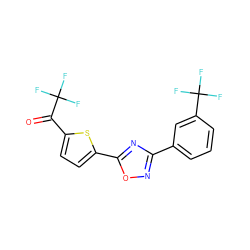 O=C(c1ccc(-c2nc(-c3cccc(C(F)(F)F)c3)no2)s1)C(F)(F)F ZINC000040846751