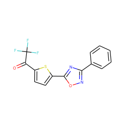 O=C(c1ccc(-c2nc(-c3ccccc3)no2)s1)C(F)(F)F ZINC000040866074