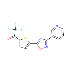 O=C(c1ccc(-c2nc(-c3cccnc3)no2)s1)C(F)(F)F ZINC000040873902