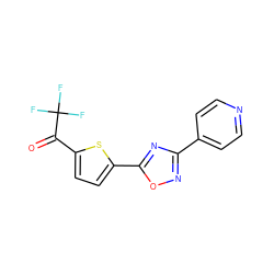 O=C(c1ccc(-c2nc(-c3ccncc3)no2)s1)C(F)(F)F ZINC000040861292