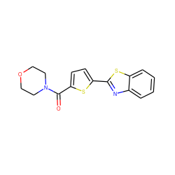 O=C(c1ccc(-c2nc3ccccc3s2)s1)N1CCOCC1 ZINC000003351732