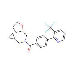 O=C(c1ccc(-c2ncccc2C(F)(F)F)cc1)N(CC1CC1)C[C@@H]1CCCO1 ZINC000040936122