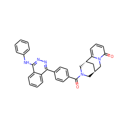 O=C(c1ccc(-c2nnc(Nc3ccccc3)c3ccccc23)cc1)N1C[C@H]2C[C@H](C1)c1cccc(=O)n1C2 ZINC000002423775