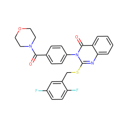 O=C(c1ccc(-n2c(SCc3cc(F)ccc3F)nc3ccccc3c2=O)cc1)N1CCOCC1 ZINC000003052256