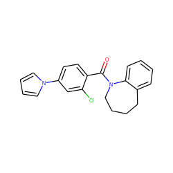 O=C(c1ccc(-n2cccc2)cc1Cl)N1CCCCc2ccccc21 ZINC000013835107