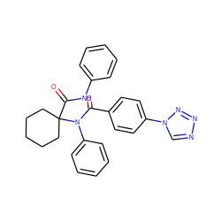 O=C(c1ccc(-n2cnnn2)cc1)N(c1ccccc1)C1(C(=O)Nc2ccccc2)CCCCC1 ZINC000043076124