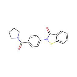 O=C(c1ccc(-n2sc3ccccc3c2=O)cc1)N1CCCC1 ZINC000064658458