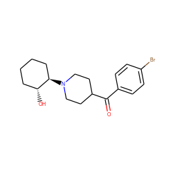 O=C(c1ccc(Br)cc1)C1CCN([C@@H]2CCCC[C@H]2O)CC1 ZINC000049068429