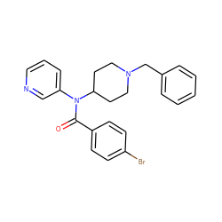 O=C(c1ccc(Br)cc1)N(c1cccnc1)C1CCN(Cc2ccccc2)CC1 ZINC000013817802