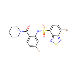 O=C(c1ccc(Br)cc1NS(=O)(=O)c1ccc(Br)c2nsnc12)N1CCCCC1 ZINC000043627828