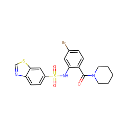 O=C(c1ccc(Br)cc1NS(=O)(=O)c1ccc2ncsc2c1)N1CCCCC1 ZINC000029062742