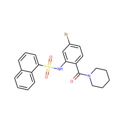 O=C(c1ccc(Br)cc1NS(=O)(=O)c1cccc2ccccc12)N1CCCCC1 ZINC000035065162