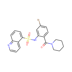 O=C(c1ccc(Br)cc1NS(=O)(=O)c1cccc2ncccc12)N1CCCCC1 ZINC000035065160