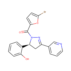 O=C(c1ccc(Br)o1)N1N=C(c2cccnc2)C[C@H]1c1ccccc1O ZINC000071295609