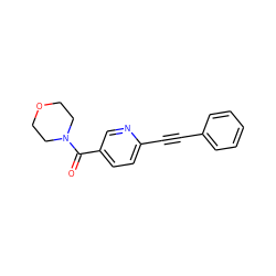 O=C(c1ccc(C#Cc2ccccc2)nc1)N1CCOCC1 ZINC000043063796