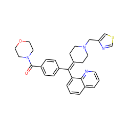 O=C(c1ccc(C(=C2CCN(Cc3cscn3)CC2)c2cccc3cccnc23)cc1)N1CCOCC1 ZINC000073199166