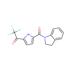 O=C(c1ccc(C(=O)C(F)(F)F)[nH]1)N1CCc2ccccc21 ZINC000029070029