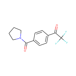 O=C(c1ccc(C(=O)C(F)(F)F)cc1)N1CCCC1 ZINC000028880612