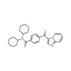 O=C(c1ccc(C(=O)N(C2CCCCC2)C2CCCCC2)cc1)c1cnc2ccccn12 ZINC000115950683