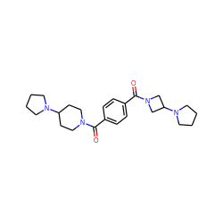 O=C(c1ccc(C(=O)N2CC(N3CCCC3)C2)cc1)N1CCC(N2CCCC2)CC1 ZINC000096284353