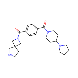 O=C(c1ccc(C(=O)N2CC3(CCNC3)C2)cc1)N1CCC(N2CCCC2)CC1 ZINC000096284349