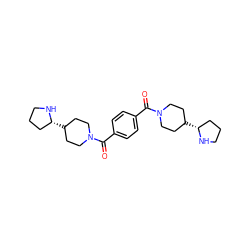 O=C(c1ccc(C(=O)N2CCC([C@@H]3CCCN3)CC2)cc1)N1CCC([C@@H]2CCCN2)CC1 ZINC000096284335