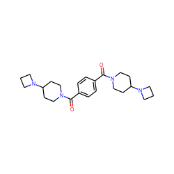 O=C(c1ccc(C(=O)N2CCC(N3CCC3)CC2)cc1)N1CCC(N2CCC2)CC1 ZINC000096284338