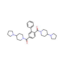 O=C(c1ccc(C(=O)N2CCC(N3CCCC3)CC2)c(-c2ccccc2)c1)N1CCC(N2CCCC2)CC1 ZINC000096284385