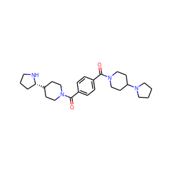 O=C(c1ccc(C(=O)N2CCC(N3CCCC3)CC2)cc1)N1CCC([C@@H]2CCCN2)CC1 ZINC000096284362