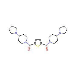 O=C(c1ccc(C(=O)N2CCC(N3CCCC3)CC2)s1)N1CCC(N2CCCC2)CC1 ZINC000096284322