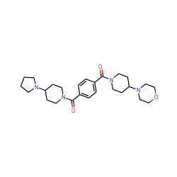 O=C(c1ccc(C(=O)N2CCC(N3CCOCC3)CC2)cc1)N1CCC(N2CCCC2)CC1 ZINC000096284367