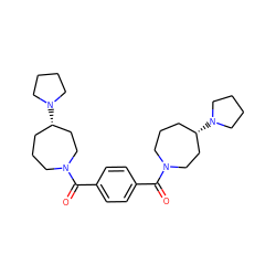 O=C(c1ccc(C(=O)N2CCC[C@H](N3CCCC3)CC2)cc1)N1CCC[C@H](N2CCCC2)CC1 ZINC000096284339