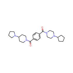 O=C(c1ccc(C(=O)N2CCN(C3CCCC3)CC2)cc1)N1CCC(N2CCCC2)CC1 ZINC000096284360