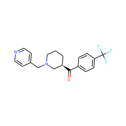 O=C(c1ccc(C(F)(F)F)cc1)[C@@H]1CCCN(Cc2ccncc2)C1 ZINC000012432877