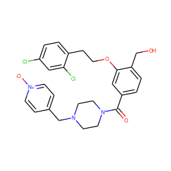 O=C(c1ccc(CO)c(OCCc2ccc(Cl)cc2Cl)c1)N1CCN(Cc2cc[n+]([O-])cc2)CC1 ZINC000013643440