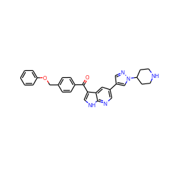 O=C(c1ccc(COc2ccccc2)cc1)c1c[nH]c2ncc(-c3cnn(C4CCNCC4)c3)cc12 ZINC000473082865