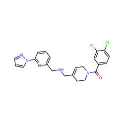 O=C(c1ccc(Cl)c(Cl)c1)N1CC=C(CNCc2cccc(-n3cccn3)n2)CC1 ZINC000013797284