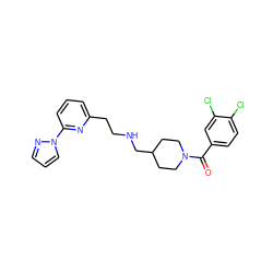 O=C(c1ccc(Cl)c(Cl)c1)N1CCC(CNCCc2cccc(-n3cccn3)n2)CC1 ZINC000013782300