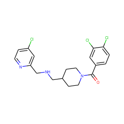 O=C(c1ccc(Cl)c(Cl)c1)N1CCC(CNCc2cc(Cl)ccn2)CC1 ZINC000013782301