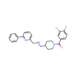 O=C(c1ccc(Cl)c(Cl)c1)N1CCC(CNCc2cccc(-c3ccccc3)n2)CC1 ZINC000013782358