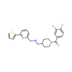 O=C(c1ccc(Cl)c(Cl)c1)N1CCC(CNCc2cccc(-c3cccs3)n2)CC1 ZINC000013782354