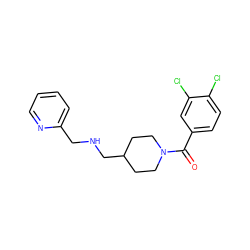 O=C(c1ccc(Cl)c(Cl)c1)N1CCC(CNCc2ccccn2)CC1 ZINC000013782291